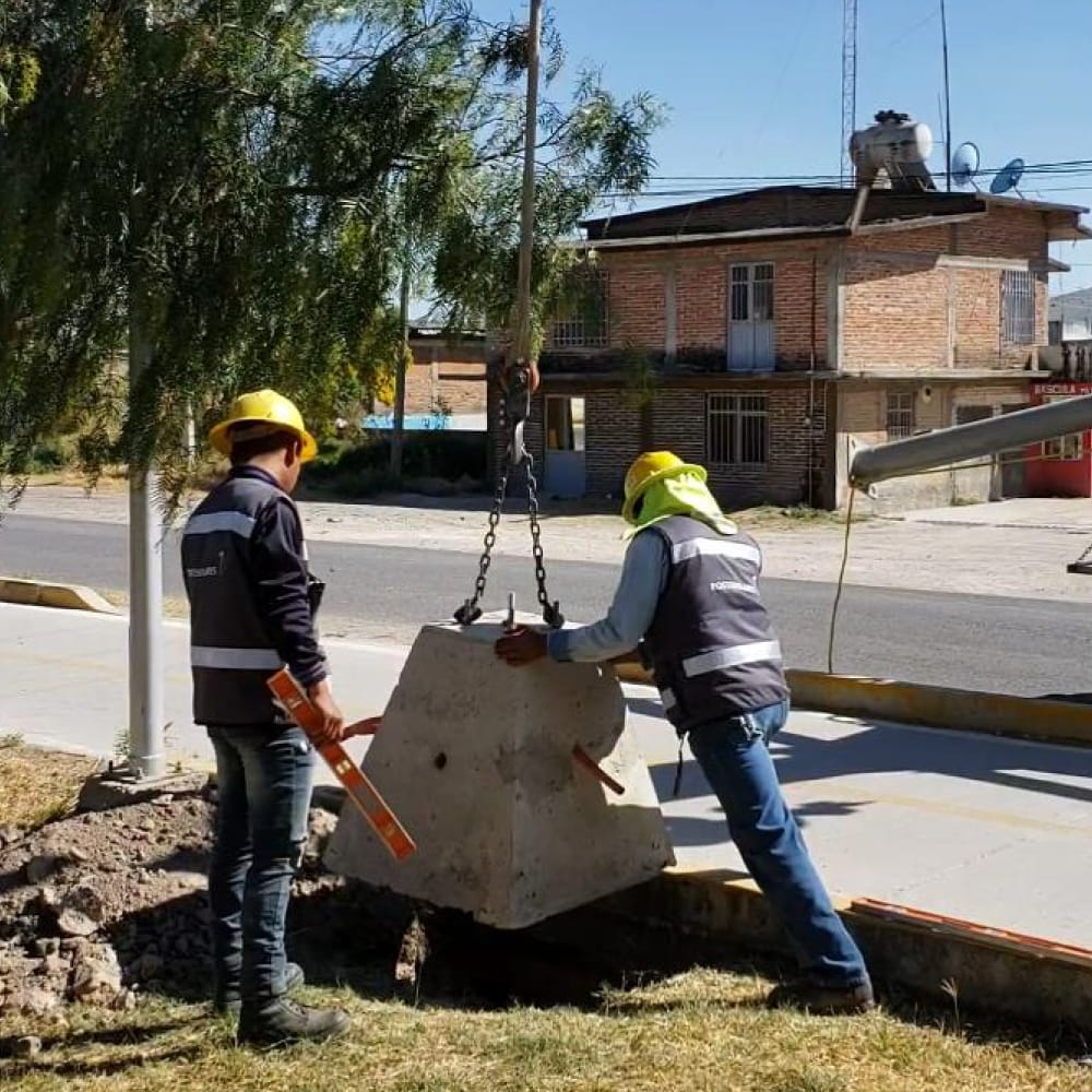 instalación de bases de concreto