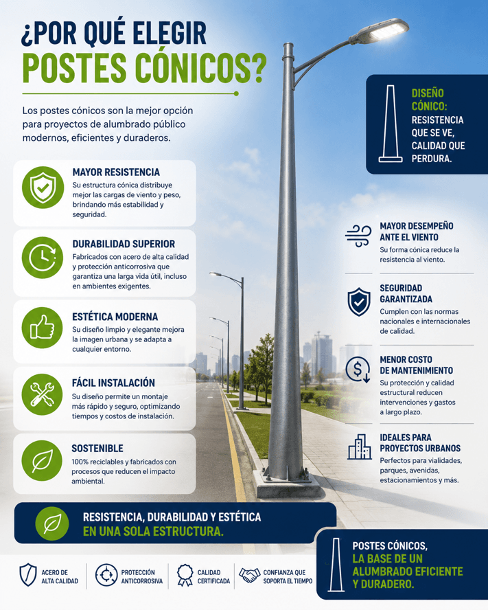 porque elegir postes conicos
